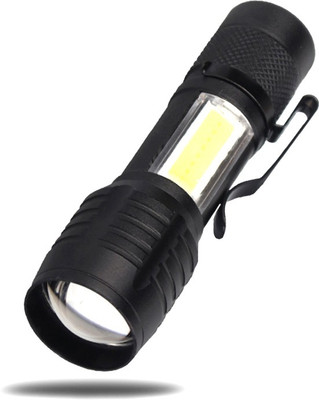 Care 4 USB rechargeable led pocket flashlight with clip (black) Torch(Black, 9 cm, Rechargeable)