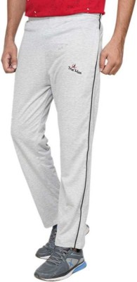 True Knitman Striped Men Silver Track Pants