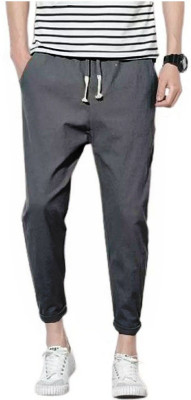 ROSHNI Solid Men Grey Track Pants