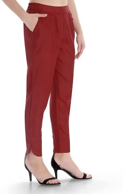 TITTLI Regular Fit Women Maroon Trousers