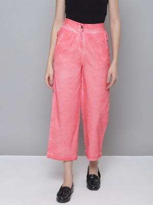 SASSAFRAS Regular Fit Women Pink Trousers