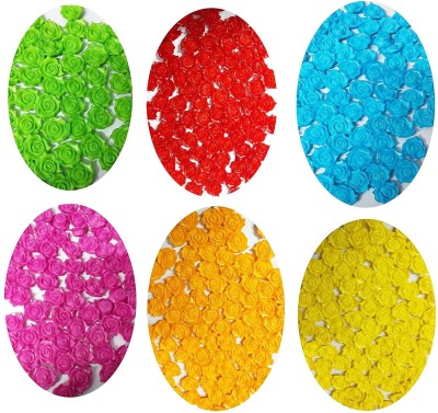 ecraftshoppe 12 mm set of 6 multicolor flower Shape Beads for Craft Jewellery Embroidery Making for Art and carfts for Making Diwali Hanging