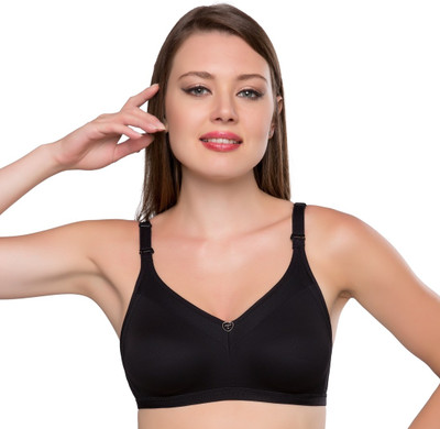 Trylo Women Full Coverage Non Padded Bra(Black)