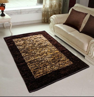 Gloy Brown, Beige Cotton, Polyester Carpet(3 ft,  X 5 ft, Rectangle)