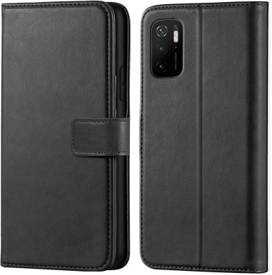 Casesily Flip Cover for Xiaomi Poco M3 Pro 5G Leather Wallet Case(Black, Cases with Holder, Pack of: 1)