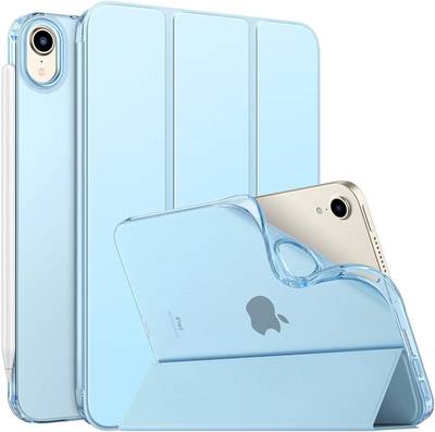 SwooK Flip Cover for (Smoky Soft Back) iPad Mini 6 6th Gen 8.3 inch A2567 A2568 A2569 iPad Mini Flip Cover Case