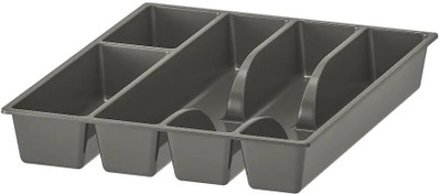 IKEA Empty Cutlery Box Drawer Case(Grey  Holds 10 Pieces)