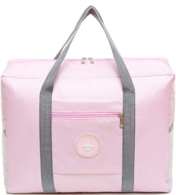 Tinsico Foldable Bag for Travel, 27L Luggage Bag, Sport Water-Resistant Polyester Shoulder Handbag for Women,- Pink - 45x35x17 cm Gym Duffel Bag