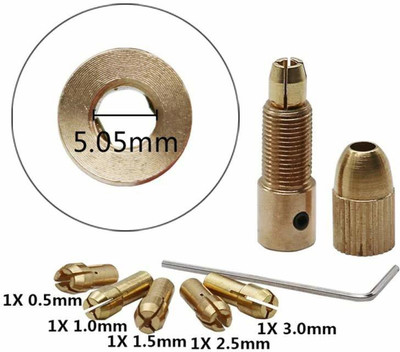 vertair 5mm Shank Metal Drill Chuck Collet Bits with Screw, 0.5-3 mm for 775 motor
