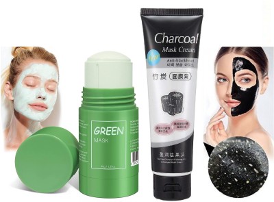 LILLYAMOR Green Tea Cleansing Mask Oil Control Eggplant Acne Cleansing Mask Skin Care Moisturizing Remove Blackhead Fine Pores & Anti Blackhead Charcoal Face Mask Cream Tube(170 g)