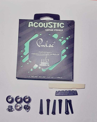 Pulse Acoustic PULUSE STRING SADDLE NUT BRIDGE PIN PIN Guitar String(6 Strings)