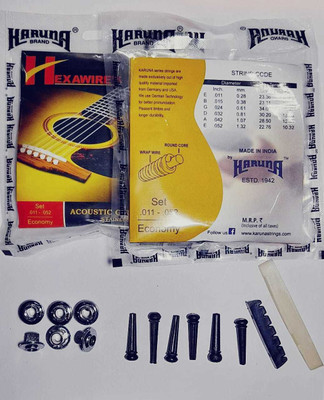 KARUNA Acoustic 1SET KARNA STRING BRIDGE PIN SADDLE NUT FILLER BELT Guitar String(6 Strings)