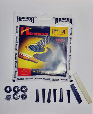 KARUNA Acoustic 1SET KARUNAA STRING BRIDGE PIN SADDLE NUT FILLE Guitar String(6 Strings)