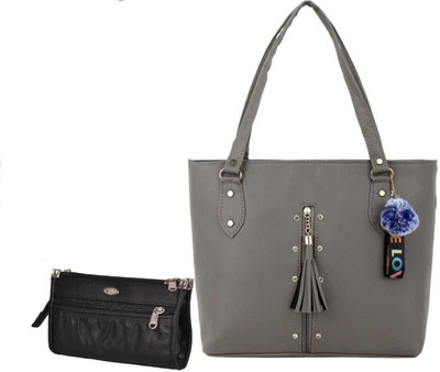 Bellina Women Grey, Black Shoulder Bag(Pack of: 2)