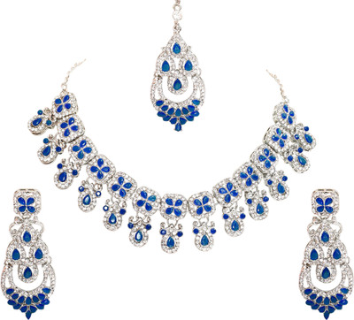 KAHAR CREATION Alloy Gold-plated Blue Jewellery Set(Pack of 1)