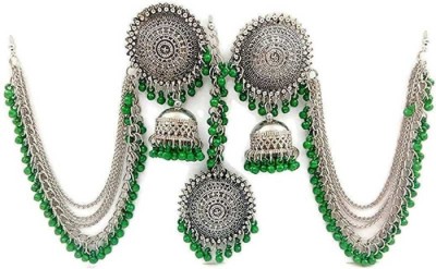 JMBW INTERNATIONAL Alloy Silver Green Jewellery Set(Pack of 1)