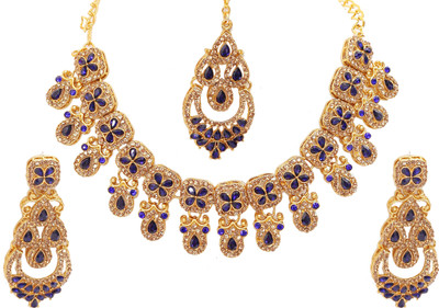 KAHAR CREATION Alloy Gold-plated Blue Jewellery Set(Pack of 1)