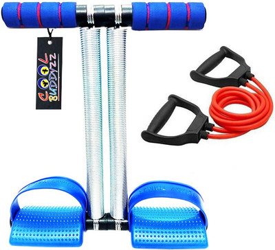 Cool Buddyzz Combo of Double Spring Tummy Trimmer and Exercise Band/ Resistance band Ab Exerciser(Red)