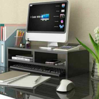 UniAart 2 Tiers Monitor Stand ,Save Space Laptop Stand with Storage Shelf & Phone Holder, Ergonomic Screen Riser for Computer, PC, Notebook(White) Wooden Desk Stand Laptop Stand Compatible with Universal, 26 - 35 cm Laptops(Brown)