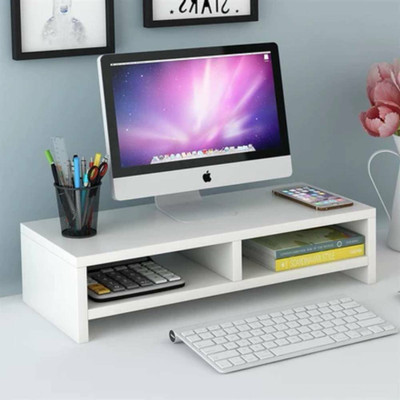 UniAart 2 Tiers Monitor Stand ,Save Space Laptop Stand with Storage Shelf & Phone Holder, Ergonomic Screen Riser for Computer, PC, Notebook(White) Wooden Desk Stand Laptop Stand Compatible with Universal, 26 - 35 cm Laptops(White) UniAart 2 Tiers Monitor Stand ,Save Space Laptop Stand with Storage Shelf & Phone Holder, Ergonomic Screen Riser for Computer, PC, Notebook(White) Wooden Desk Stand Laptop Stand Compatible with Universal, 26 - 35 cm Laptops(White)