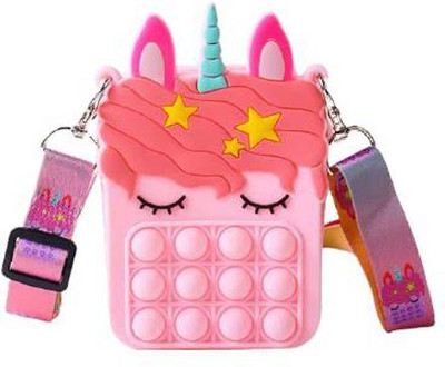 mayureshcollection Unicorn Pop It Sling Bag Both Side Pop it Sensory Bubble Fidget Push Pop Fidget Toys (Pack of 1) Pink(Pink)