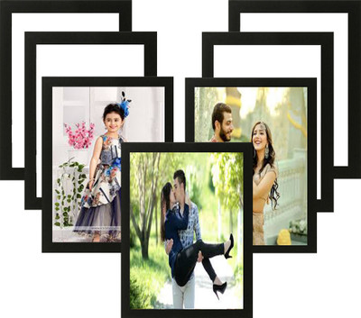 SJM ENTERPRISES Wood Wall Photo Frame(Black, 7 Photo(s), A-4)