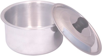 Carnival Aluminium patila 5 ltr with stainless steel lid pure virgin aluminium Tope Set with Lid 5 L capacity 24 cm diameter(Aluminium, Induction Bottom)