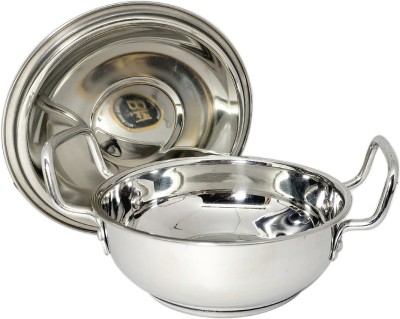 bartan hub Kadhai 19 cm diameter with Lid 1 L capacity(Stainless Steel, Induction Bottom)