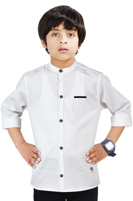 MADE IN THE SHADE Boys Solid Casual White Shirt