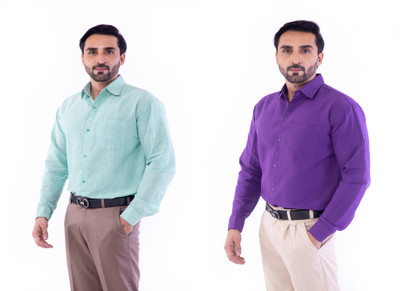 DESHBANDHU DBK Men Solid Casual Multicolor Shirt(Pack of 2)