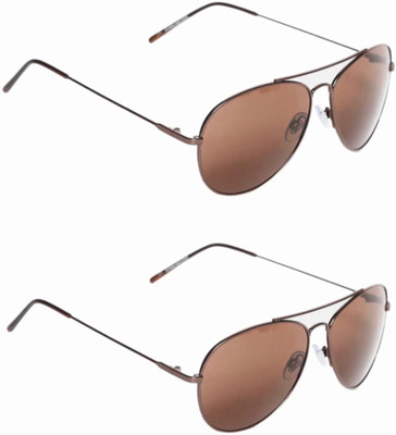 PC STAR Aviator Sunglasses(For Men & Women, Brown)