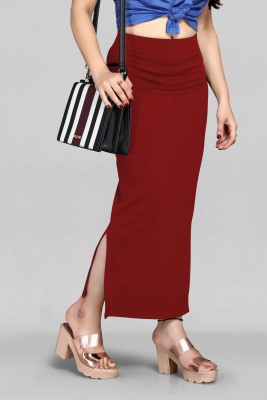 BADGERW INSOME Solid Women Pencil Maroon Skirt