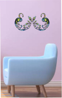 Varadvinayak 59 cm Peacock art Self Adhesive Sticker(Pack of 1)