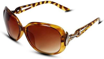GLAMORSTYL Over-sized, Butterfly Sunglasses(For Women, Brown)