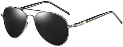 RYNOCHI Aviator, Wayfarer, Wrap-around, Spectacle  Sunglasses(For Men & Women, Black)