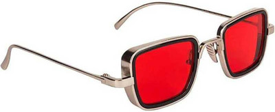 RMKK Retro Square Sunglasses(For Men & Women, Red)