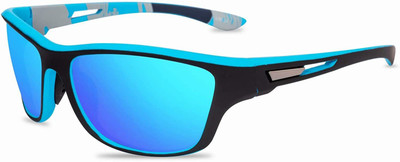 elegante Sports, Wrap-around Sunglasses(For Men & Women, Blue)