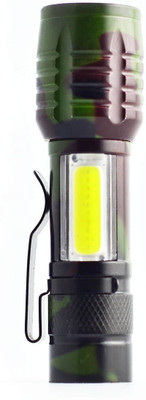 Care 4 USB rechargeable led pocket flashlight with a clip (Camouflage). Torch(Green, Black, 9 cm, Rechargeable)