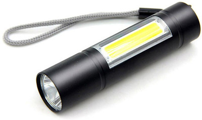 Care 4 USB rechargeable led pocket flashlight handy case black. Torch(Black, 9 cm, Rechargeable)