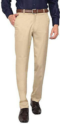Clavelite Regular Fit Men Beige Trousers