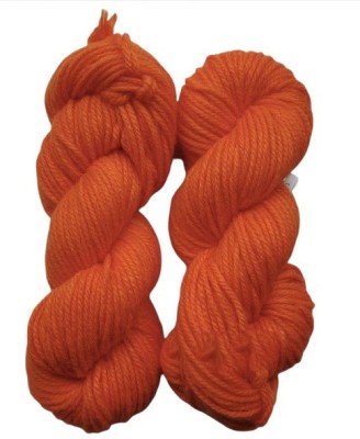 JEFFY Oswal Knitting Yarn Thick Chunky Wool, Varsha Orange 300 gm