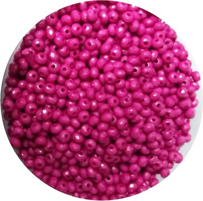 ecraftshoppe 4 mm 100 gm Dark Pink Color Diamond Shape Beads for Craft Jewellery Embroidery Making for Art and crafts for Making Diwali Hanging