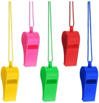 imtion Colorful ( Pack of 3 Pcs Whistle ) Nylon Treaded Party Favors, Bulk Toys, and noisemakers for Boys and Girls- Multi Color