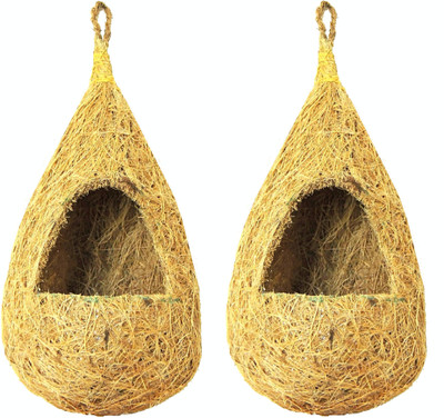 ZENRISE Coir bird nest Pack of 2 with Arch Style Entrance Bird House(Hanging)