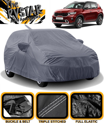 PVSTAR Car Cover For Kia Sonet (With Mirror Pockets)(Grey)
