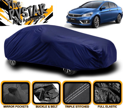 PVSTAR Car Cover For Maruti Suzuki Ciaz (With Mirror Pockets)(Blue)
