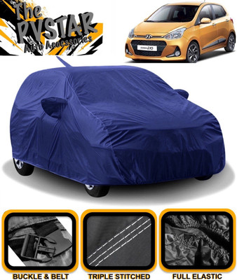 PVSTAR Car Cover For Hyundai Grand i10 (With Mirror Pockets)(Blue)