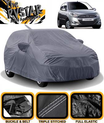 PVSTAR Car Cover For Hyundai i10 (With Mirror Pockets)(Grey)
