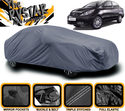PVSTAR Car Cover For Tata Manza (With Mirror Pockets)(Grey)