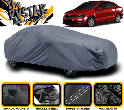 PVSTAR Car Cover For Skoda Rapid (With Mirror Pockets)(Grey)